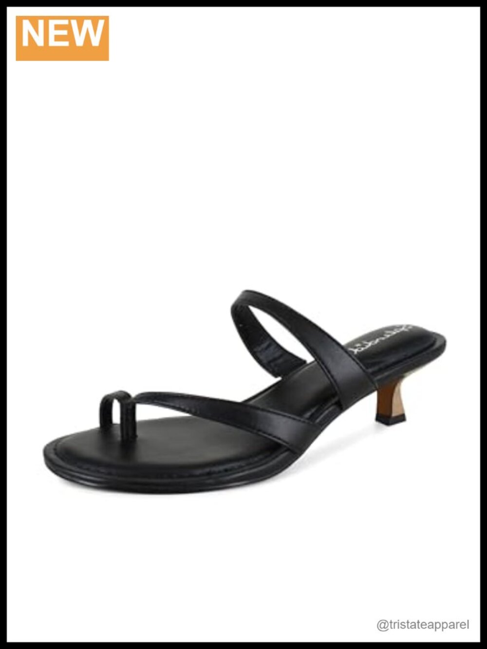 Faux Leather Kitten Heel Slingback Slide Sandal Round Toe Dressy